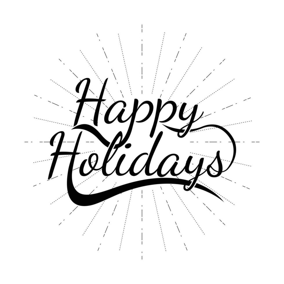 Happy holidays lettering typography logo. vector