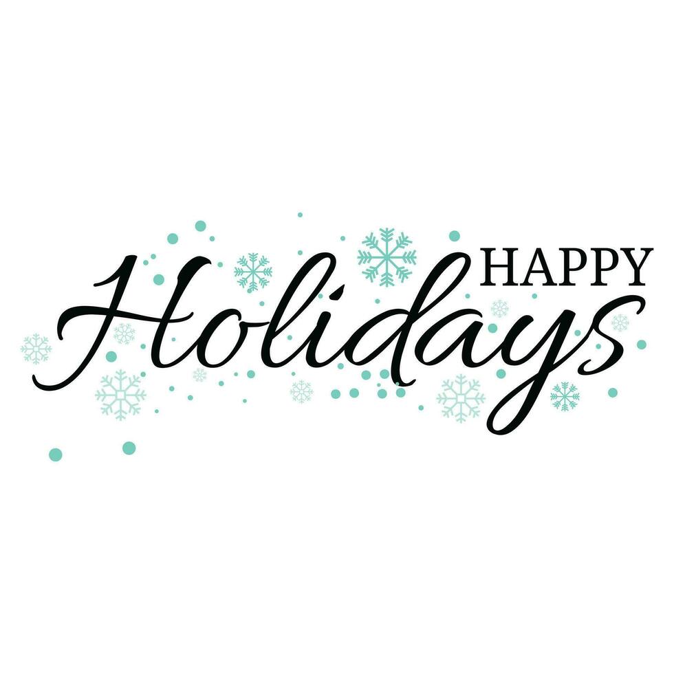 Happy holidays lettering typography logo. vector