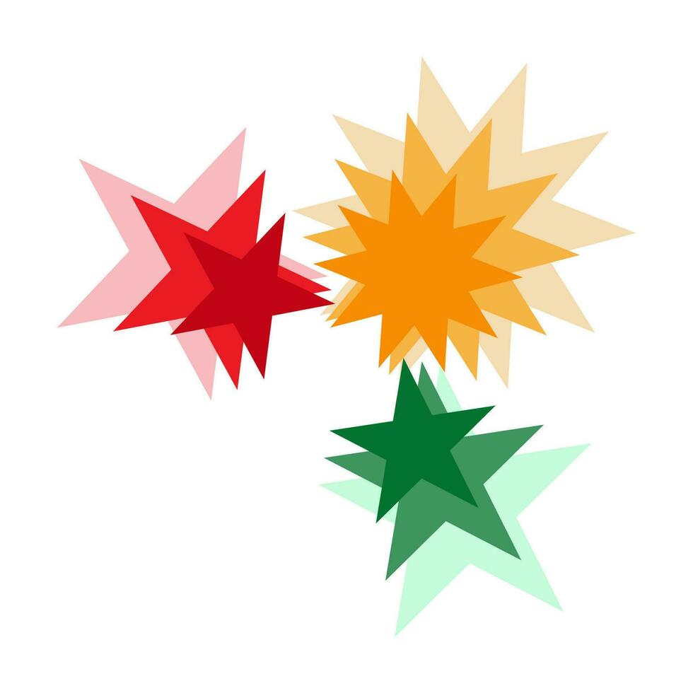 Yellow, gold, and orange sparkles symbols vector. Colorful vector stars sparkle icon. Decoration twinkle, shiny flash. Glowing light effect stars.