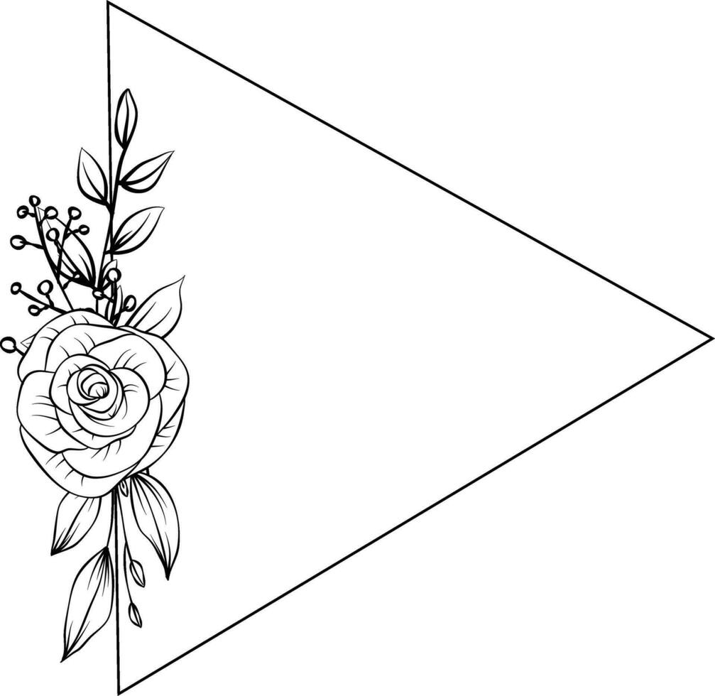 mano dibujado botánico vector ilustración. negro y blanco flor ramo, floral bosquejo