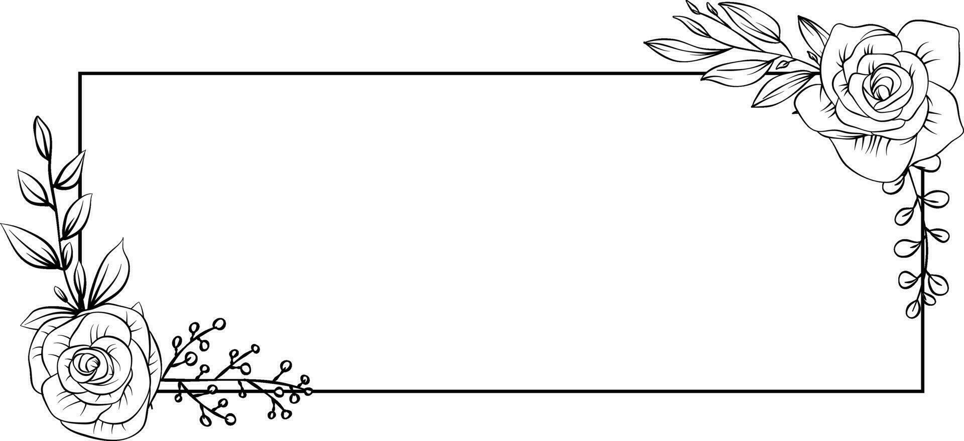 Hand drawn Botanical vector illustration. Black and white flower bouquet, floral sketch