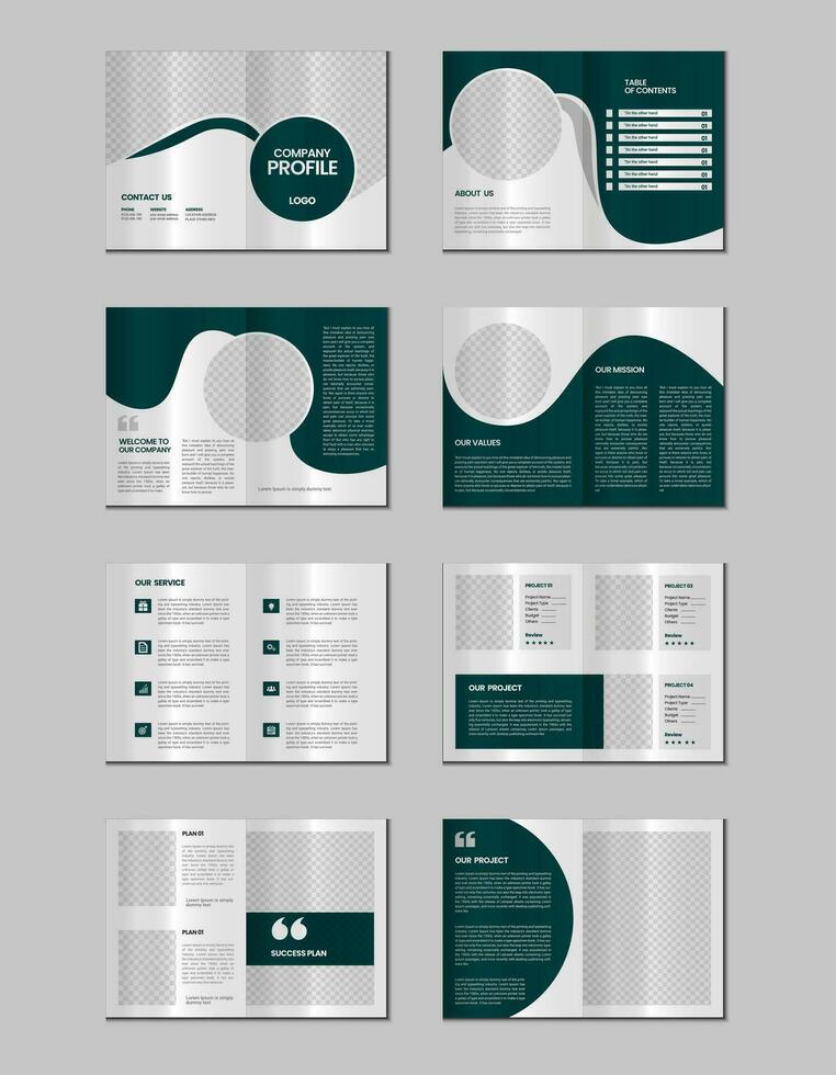 Company profile, multipage flyer brochure, portfolio magazine, annual report, catalog and a4 multipage template design vector