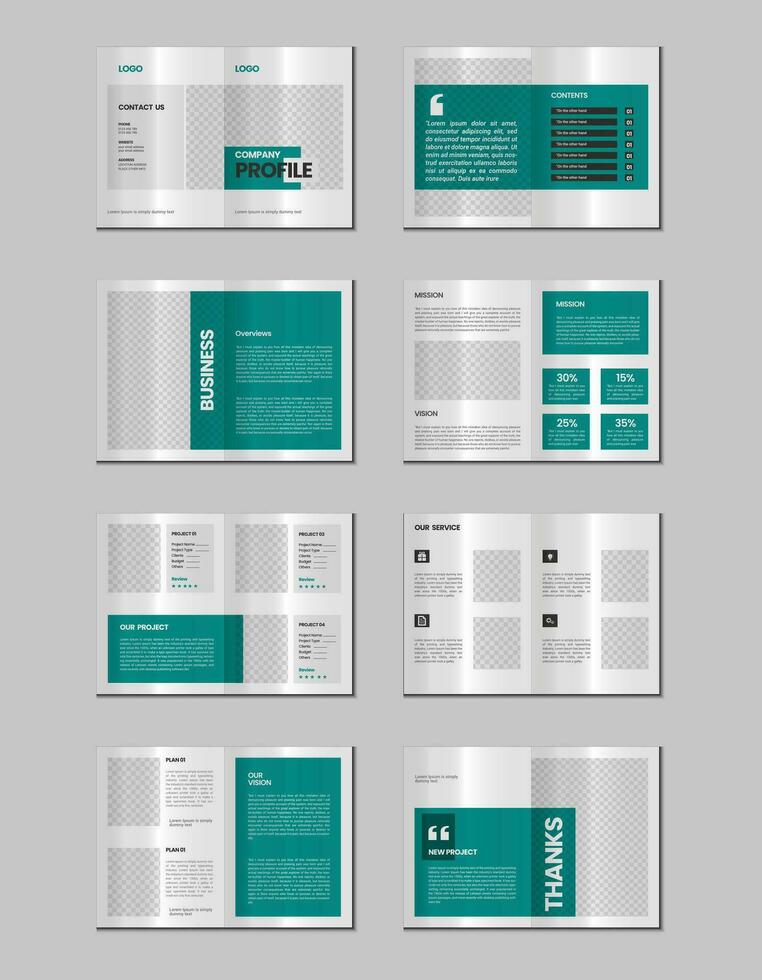 Company profile, multipage flyer brochure, 16 pages portfolio magazine, annual report, catalog and a4 multipage template design vector