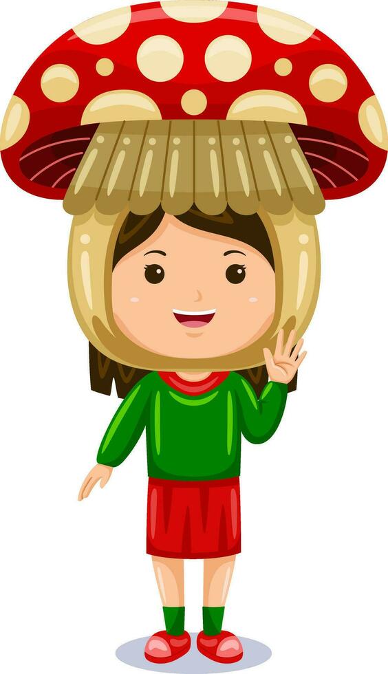 girl kids vegetable character costume vector
