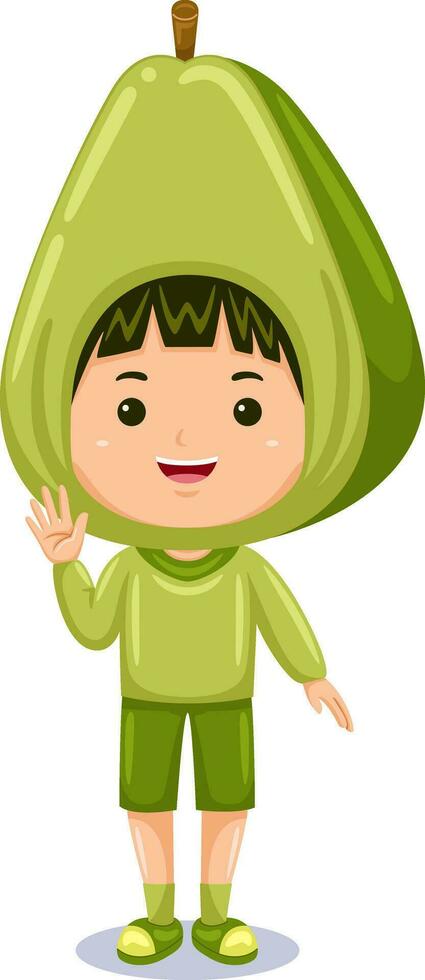 boy kids wearing fruit costume vector