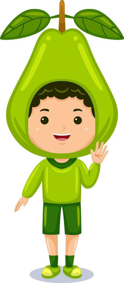 boy kids wearing fruit costume vector