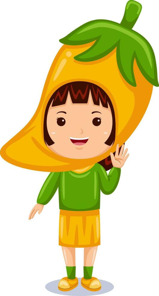 girl kids vegetable character costume vector