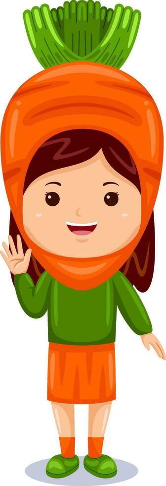 girl kids vegetable character costume vector