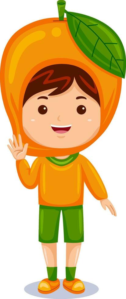 boy kids wearing fruit costume vector