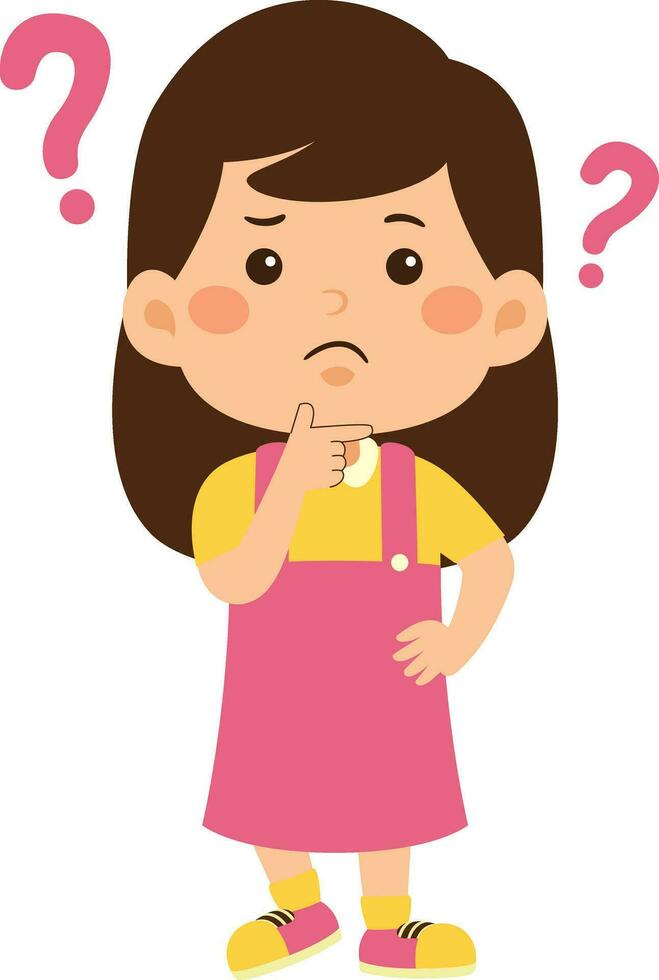 cute little kid girl vector illustration