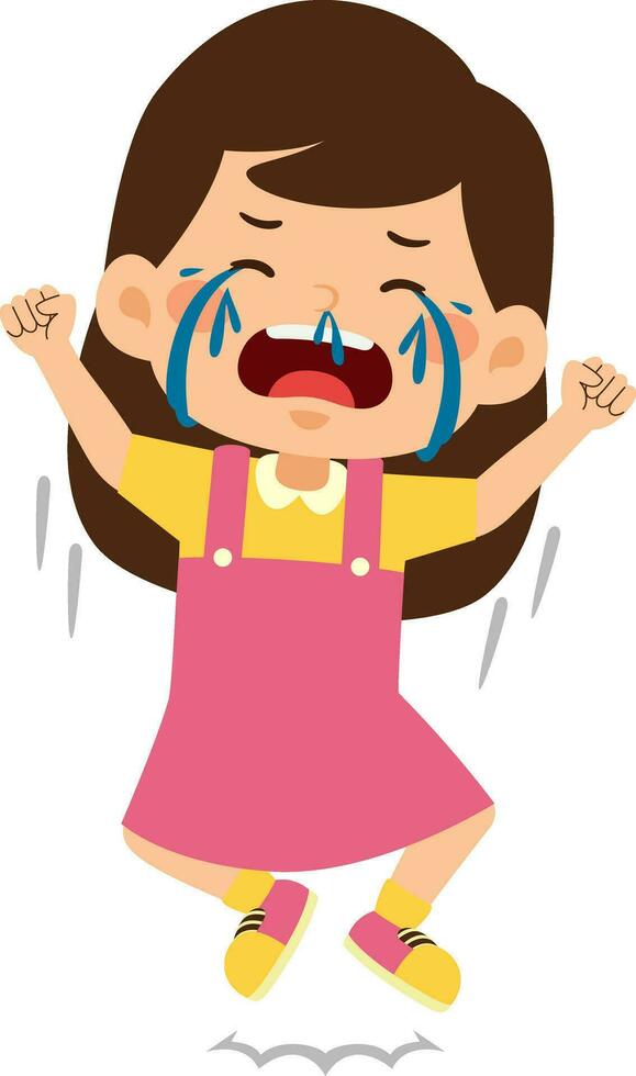 cute little kid girl vector illustration