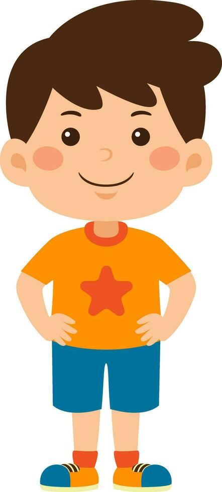 cute little kid boy vector illustration