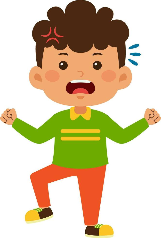 cute little kid boy vector illustration
