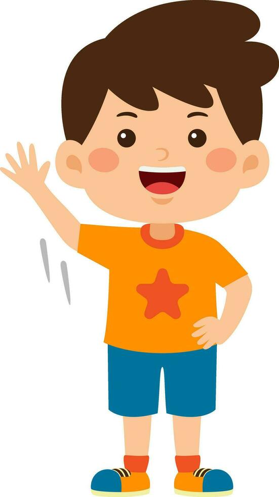 cute little kid boy vector illustration