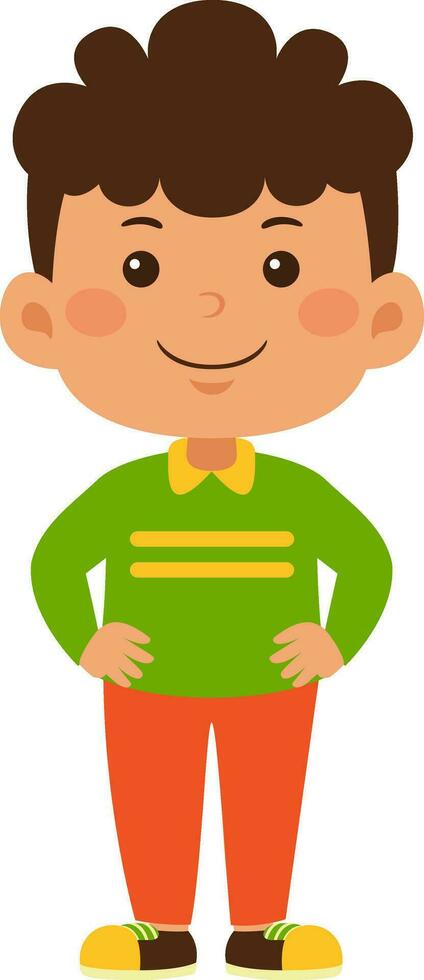 cute little kid boy vector illustration