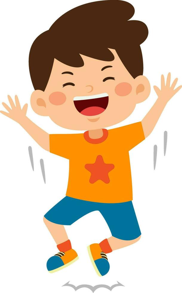 cute little kid boy vector illustration