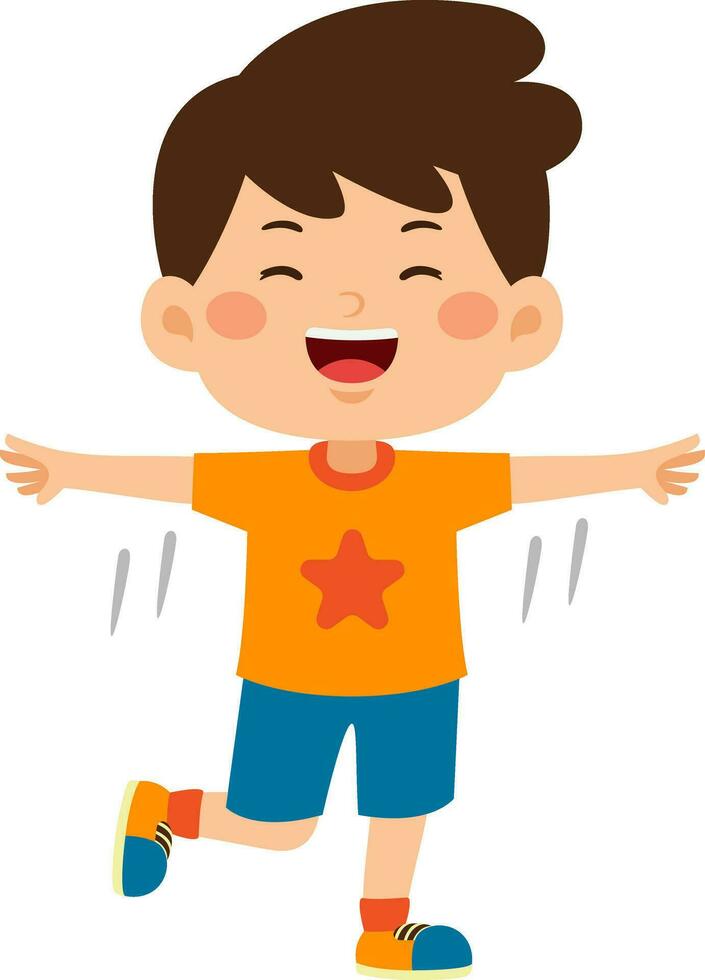 cute little kid boy vector illustration