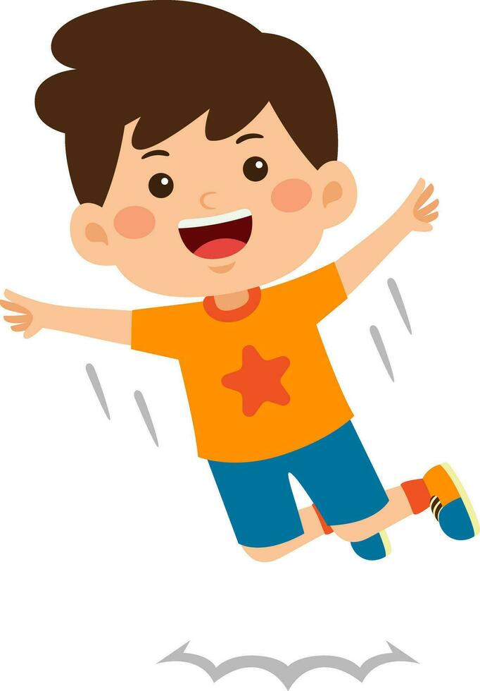 cute little kid boy vector illustration