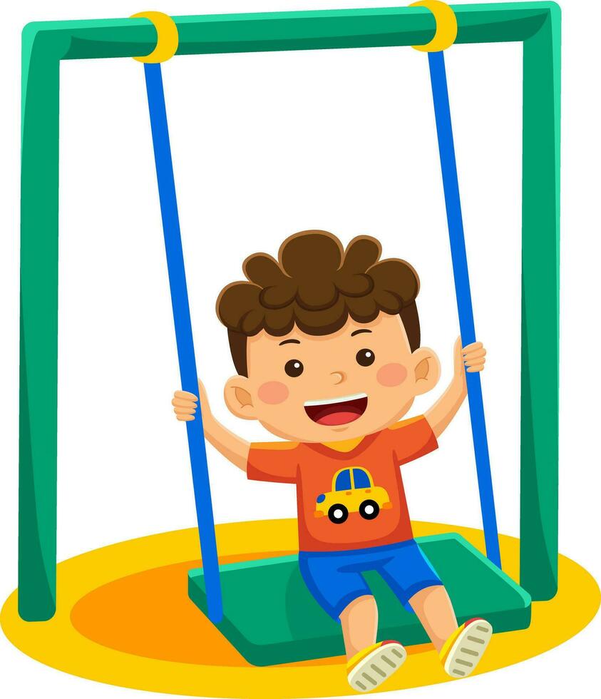 happy kids daily activity vector illustration