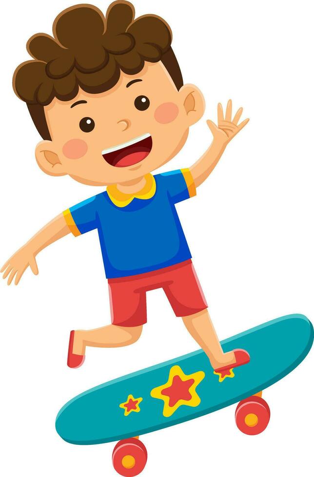 happy kids daily activity vector illustration