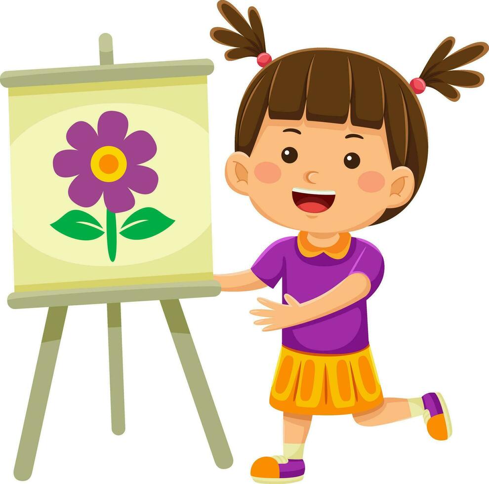 happy kids daily activity vector illustration