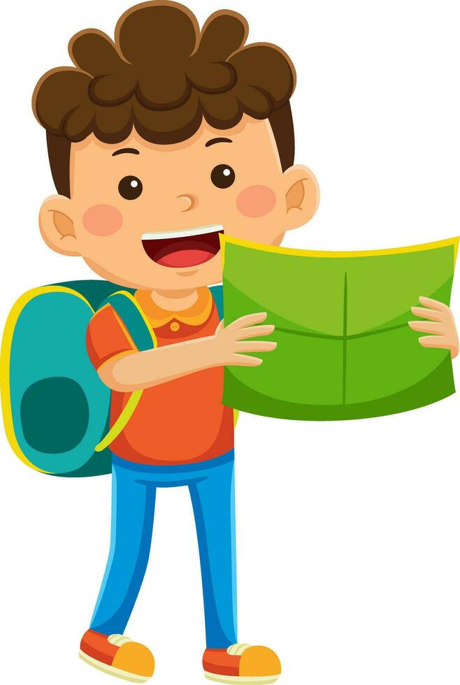 happy kids daily activity vector illustration