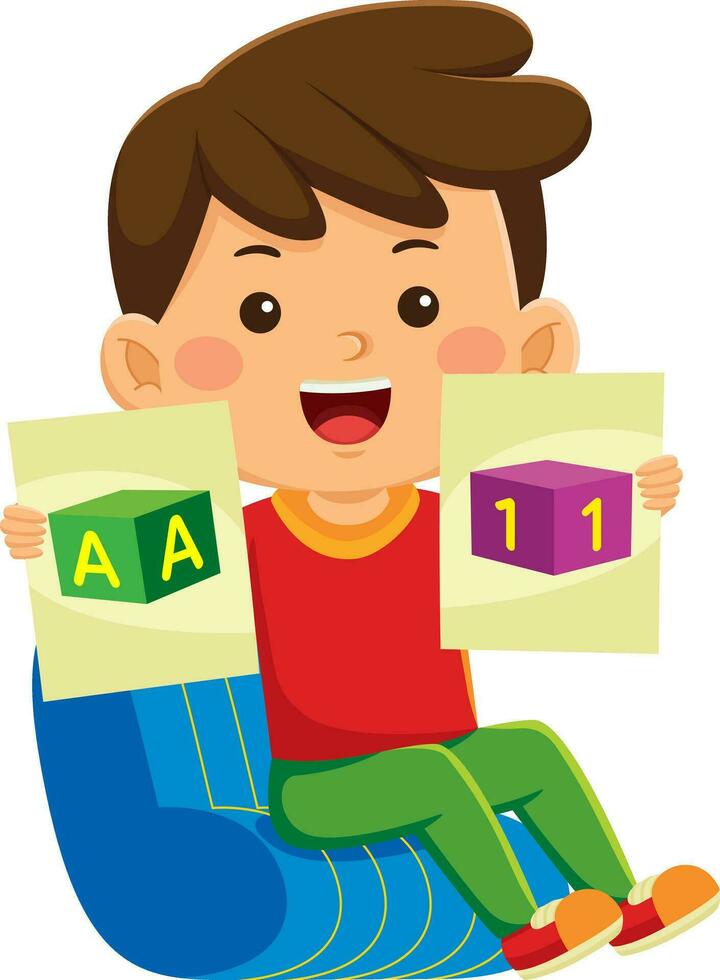 happy kids daily activity vector illustration