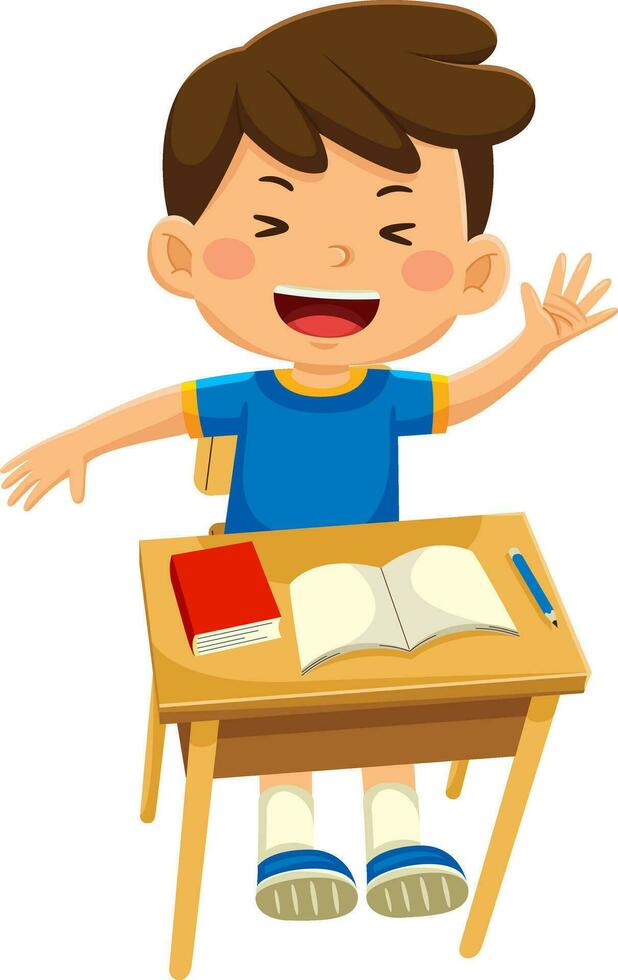 happy kids daily activity vector illustration