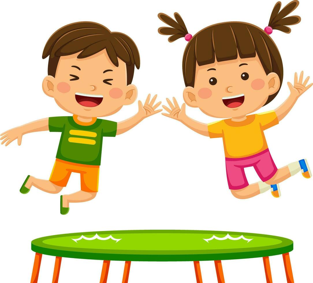 happy kids daily activity vector illustration