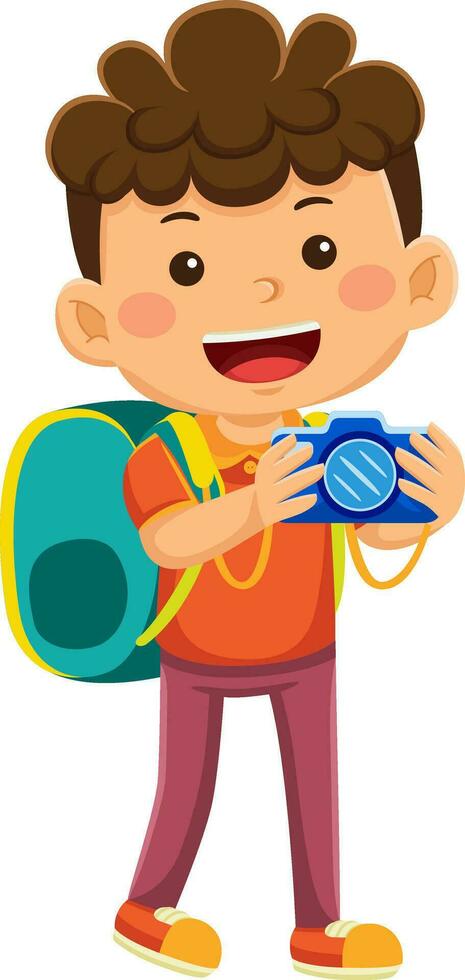 happy kids daily activity vector illustration