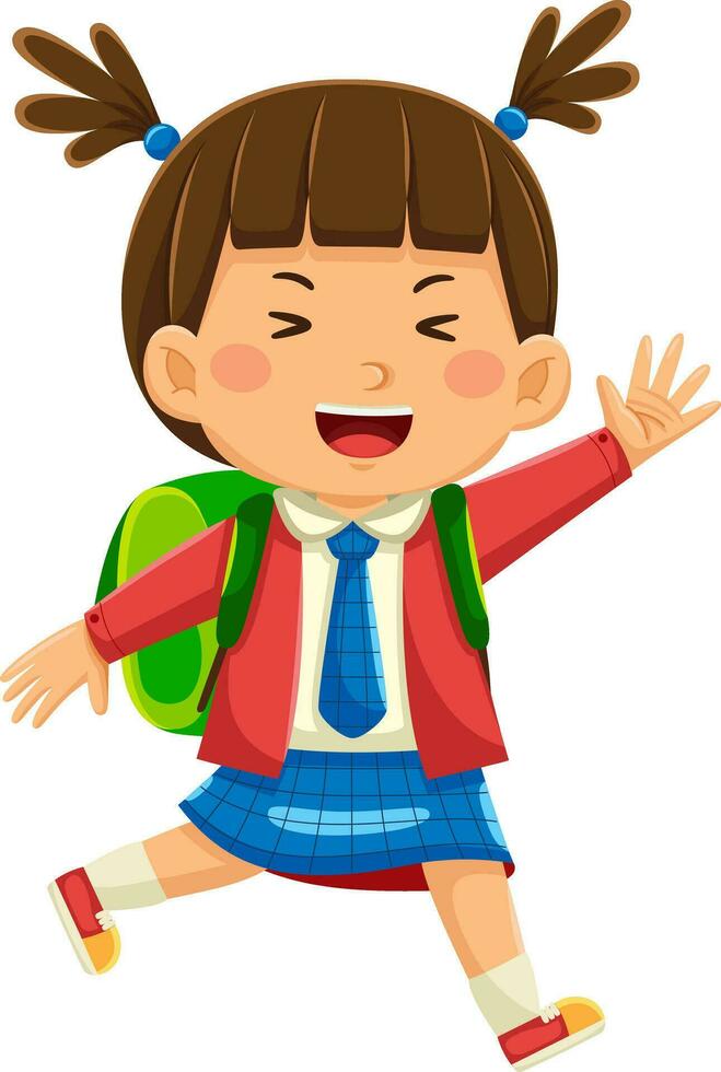 happy kids daily activity vector illustration