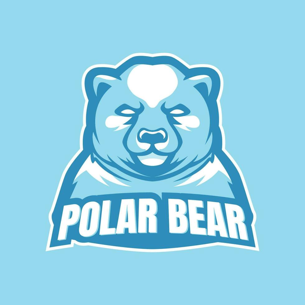 Polar bear calm logo mascot vector