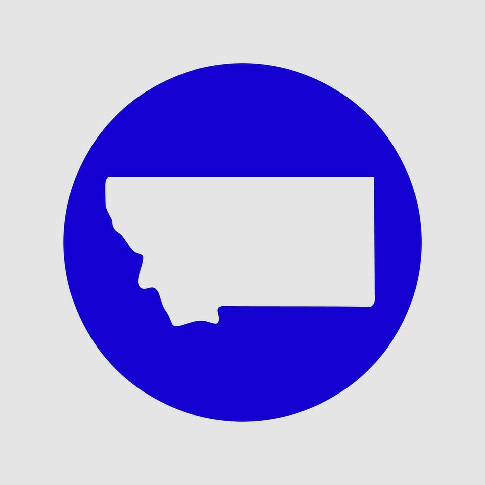 Montana map vector Round icon. USA state map.