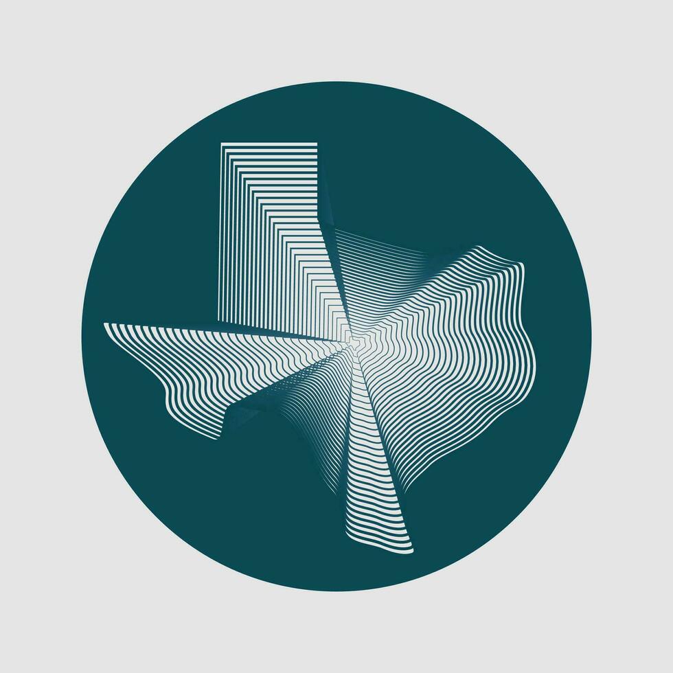 Texas state map vector illustration. Round form texas.