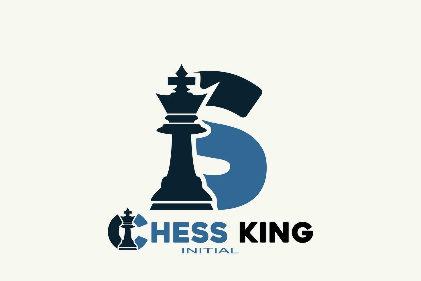 Vector initials letter S with chess king creative geometric modern logo design.