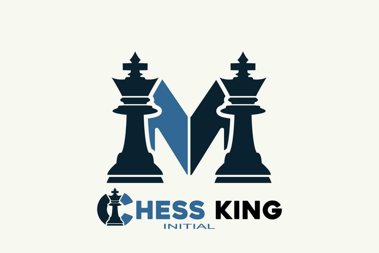 Vector initials letter M with chess king creative geometric modern logo design.