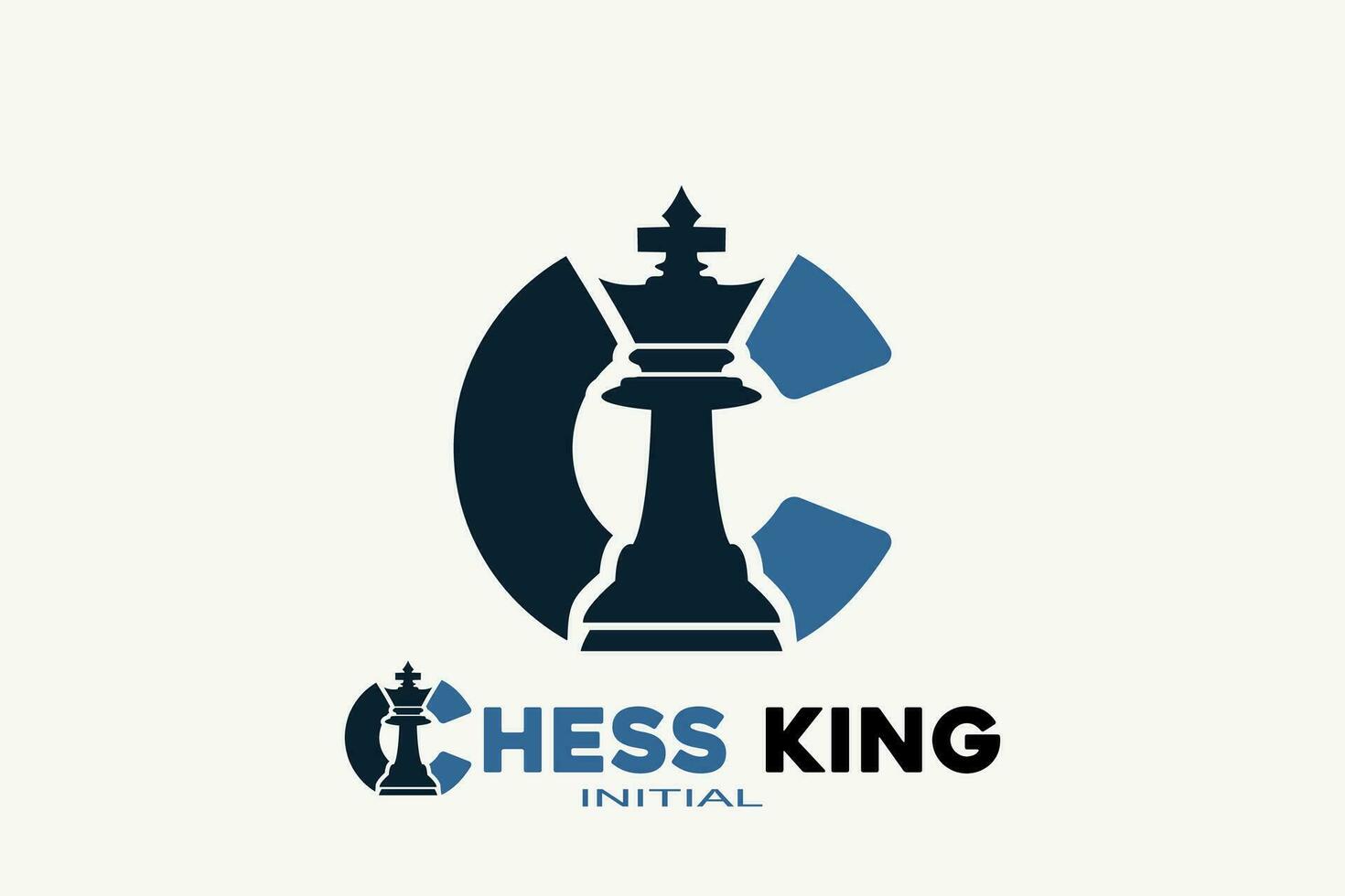 Vector initials letter C with chess king creative geometric modern logo design.