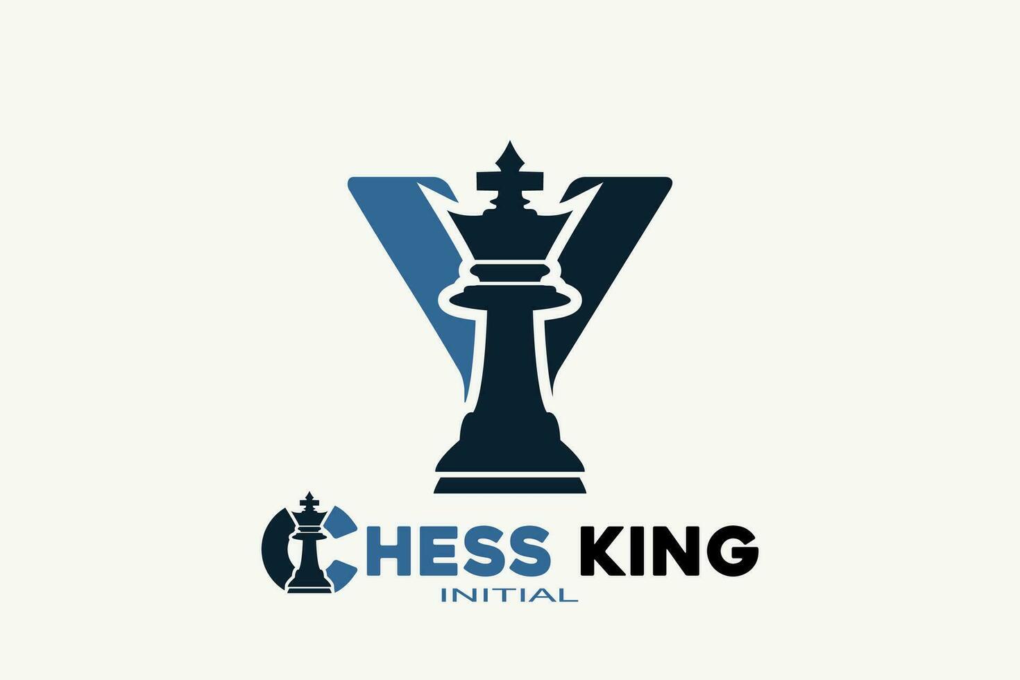 Vector initials letter Y with chess king creative geometric modern logo design.