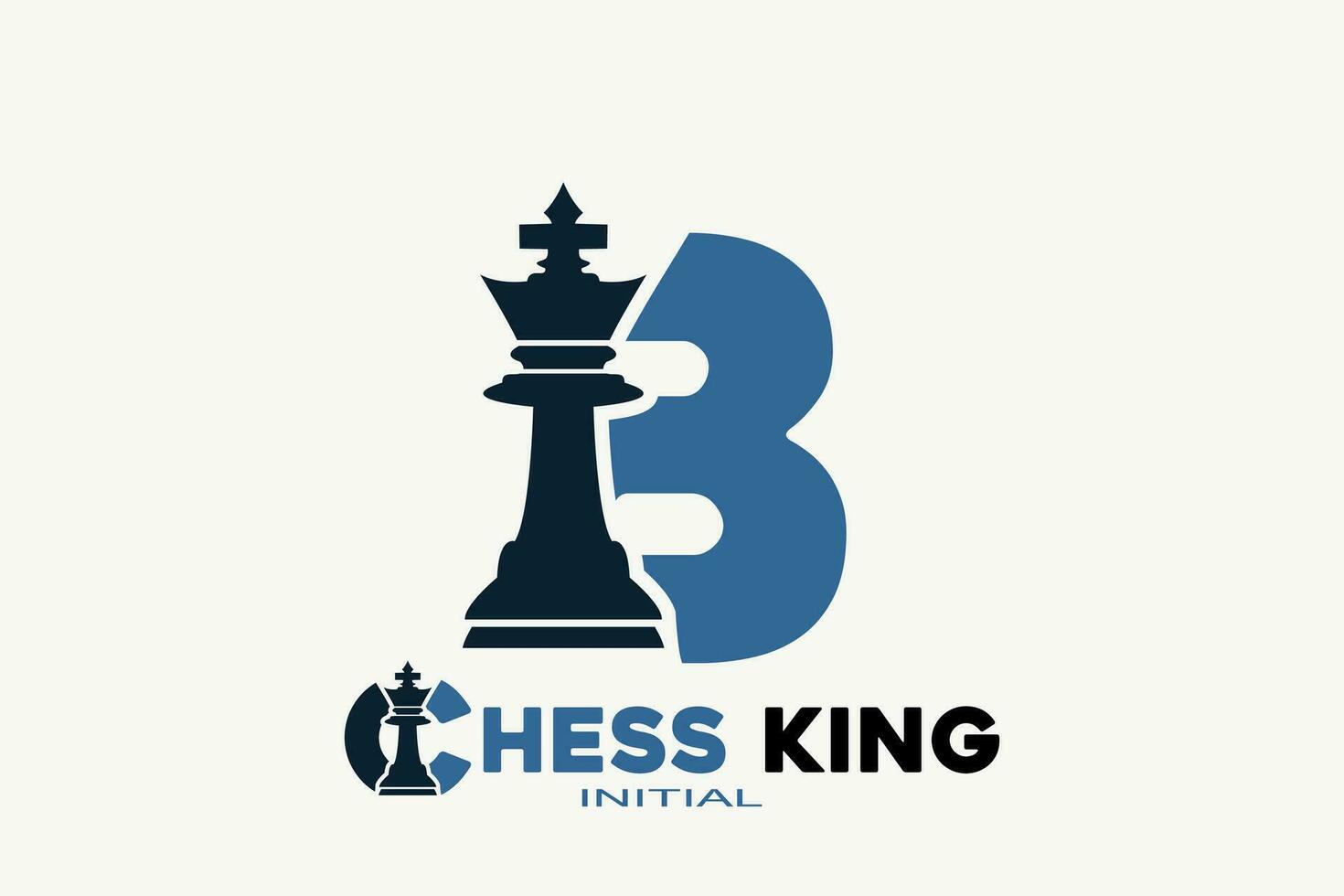 Vector initials letter B with chess king creative geometric modern logo design.