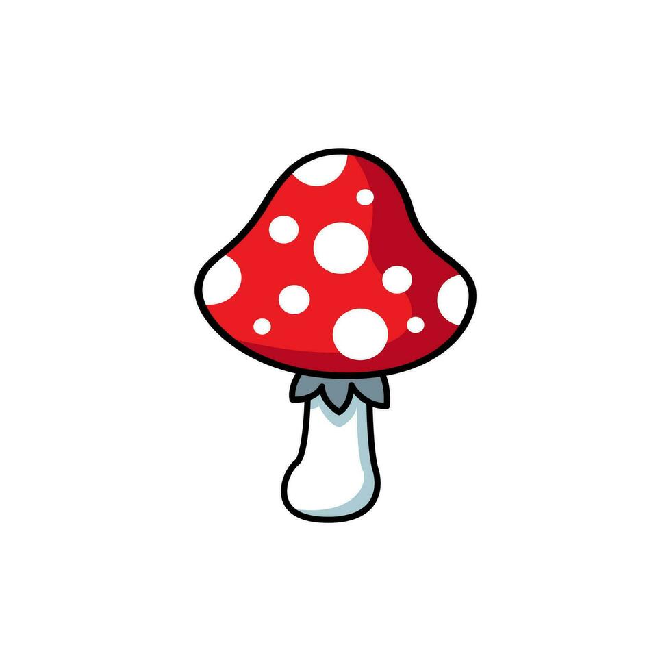 Flat illustration of red mushroom. vector