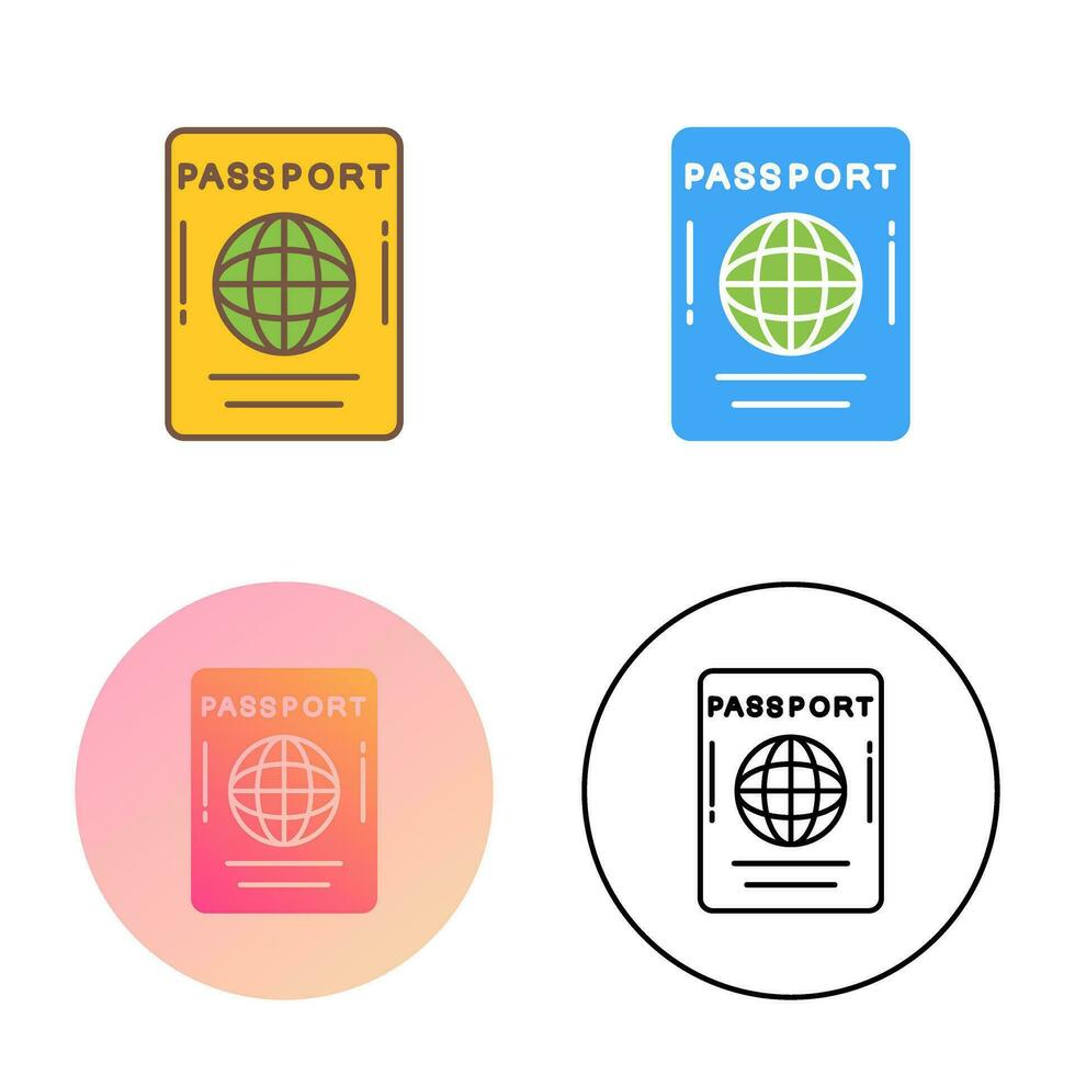 icono de vector de pasaporte