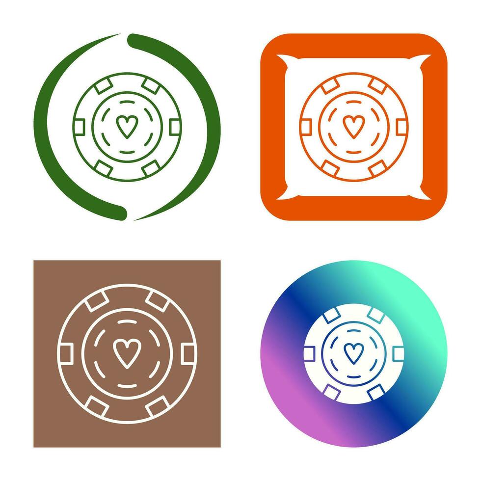 Unique Poker Chips Vector Icon