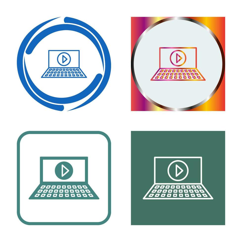 Unique Play Video Vector Icon