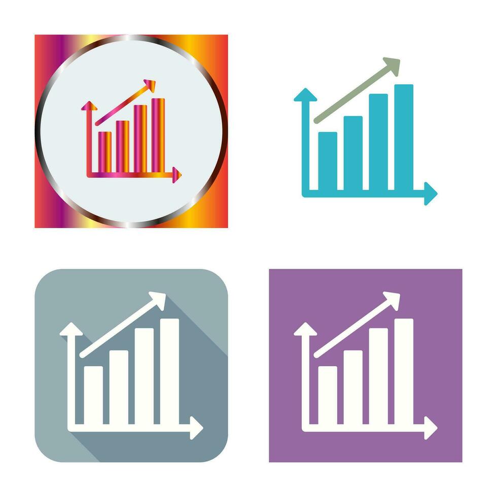 icono de vector de estadísticas crecientes