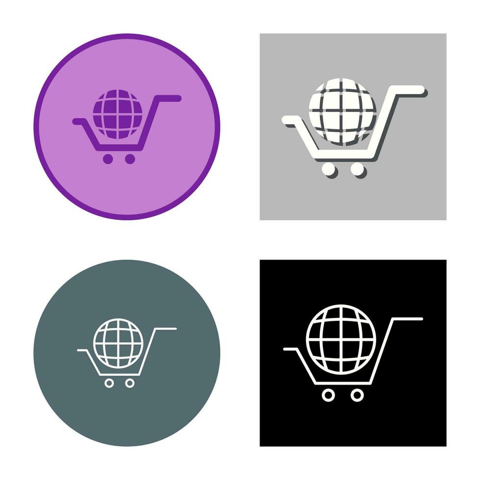 icono de vector de compras globales