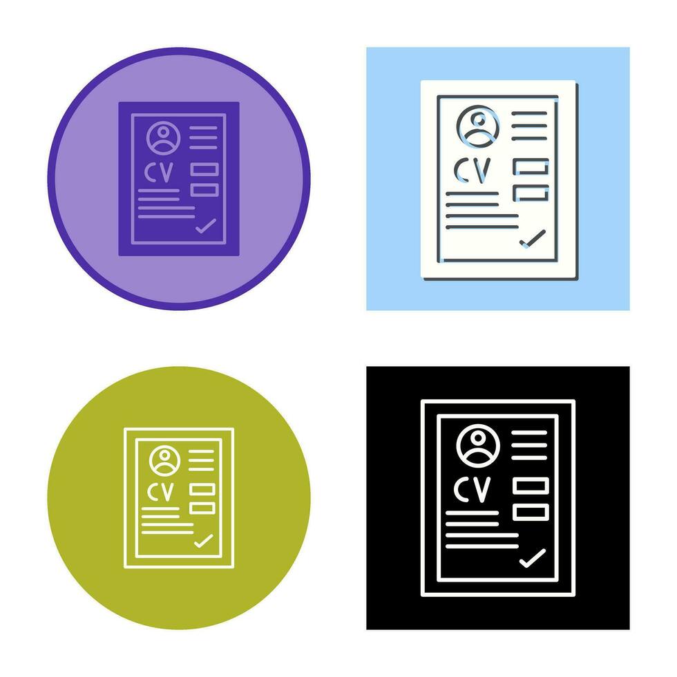 CV Vector Icon