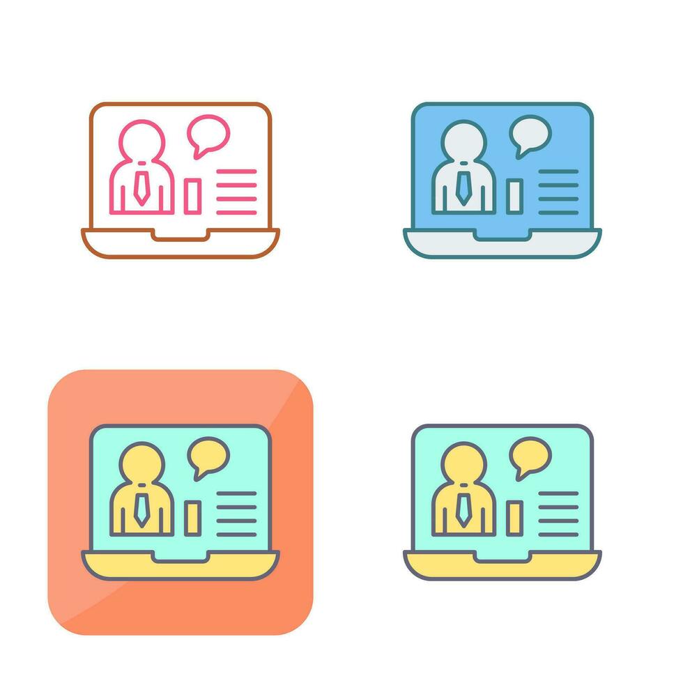 Online Job Interview Vector Icon
