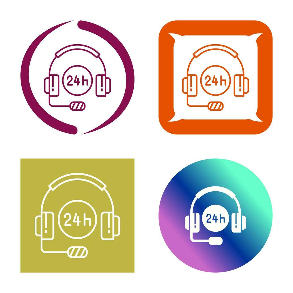 24 Hours Support Vector Icon