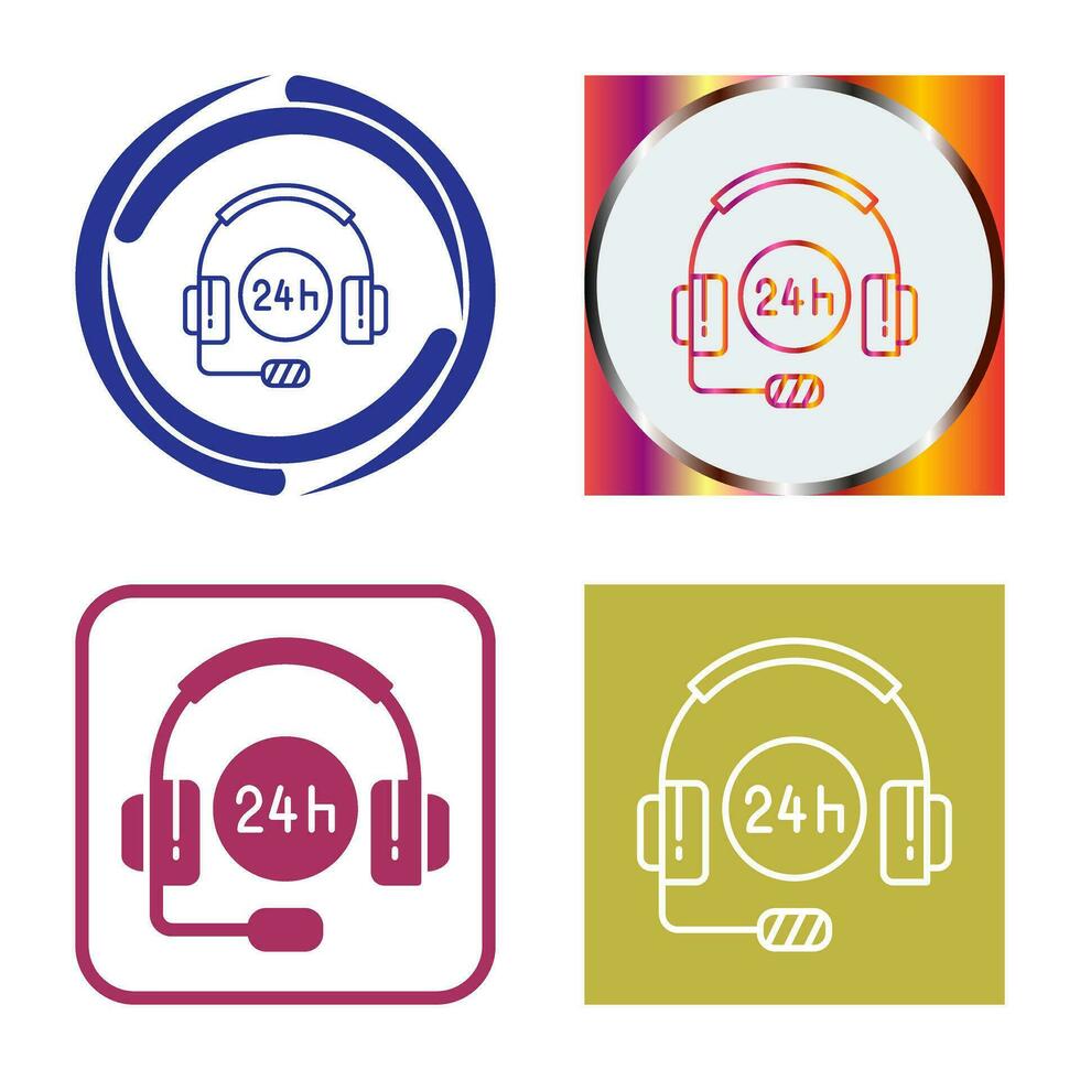 24 Hours Support Vector Icon