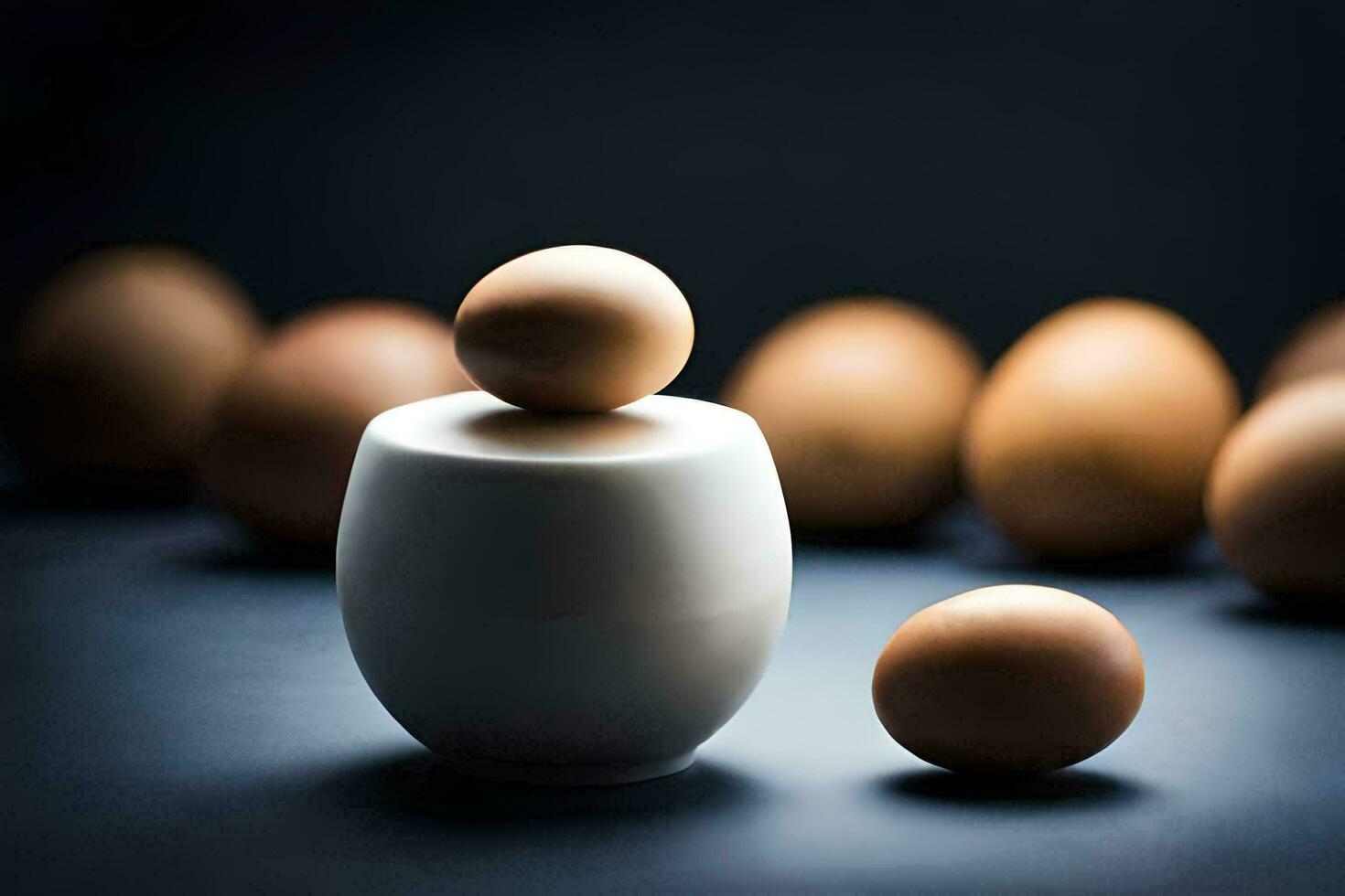 eggs on a table. AI-Generated photo